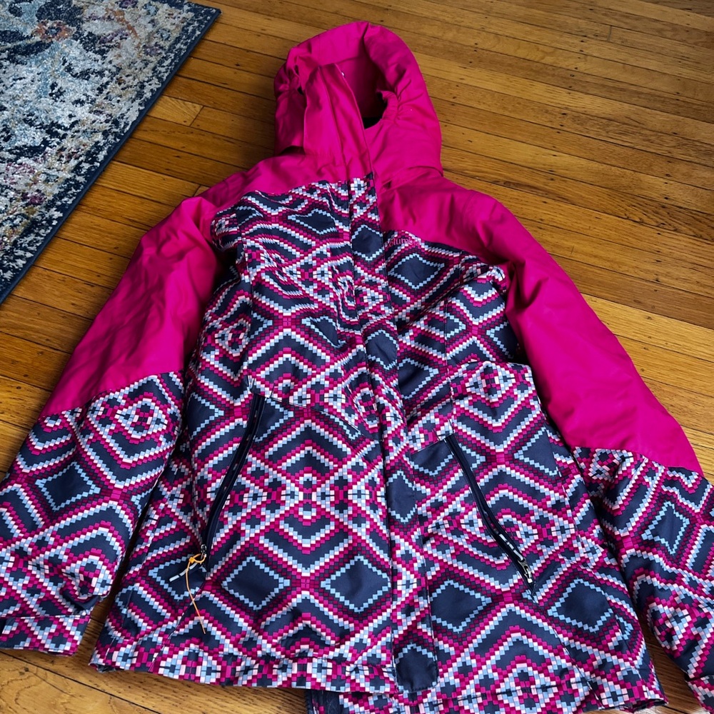 Kids Pink Patterned Jacket